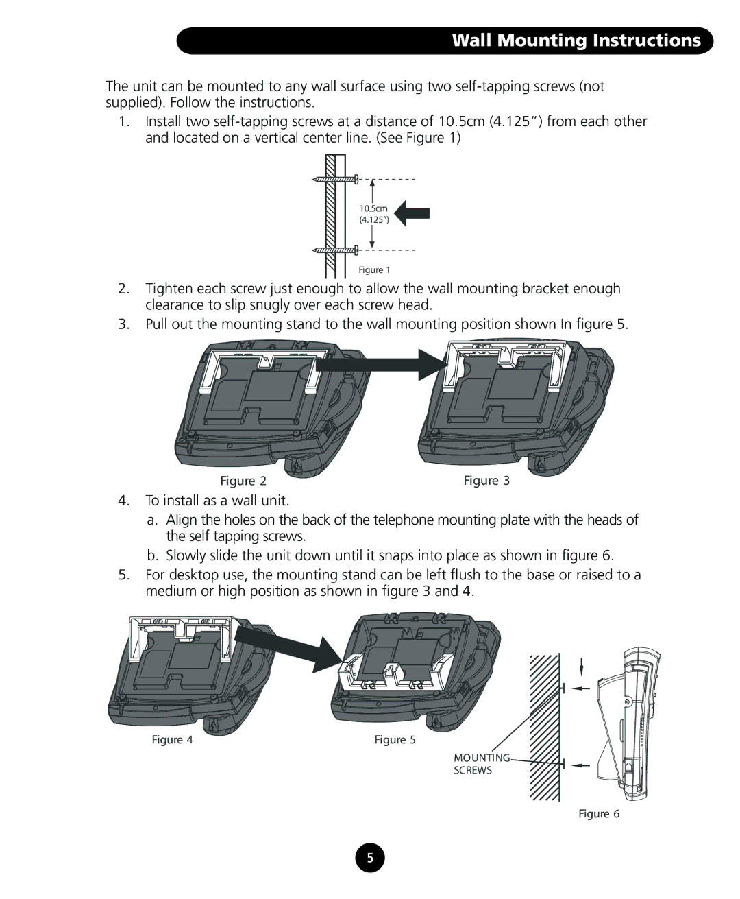 SBC comm SBC-116 user manual Wall Mounting Instructions 