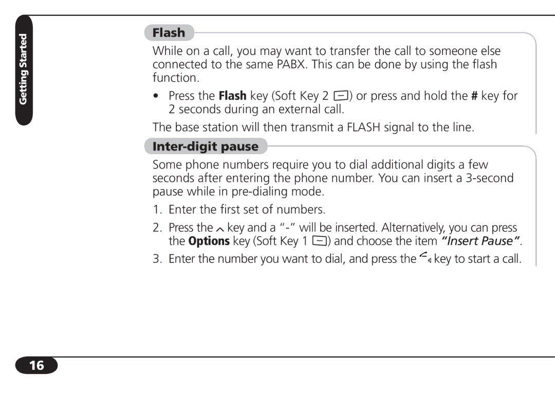 SBC comm SBC-6020 user manual Flash, Inter-digit pause 