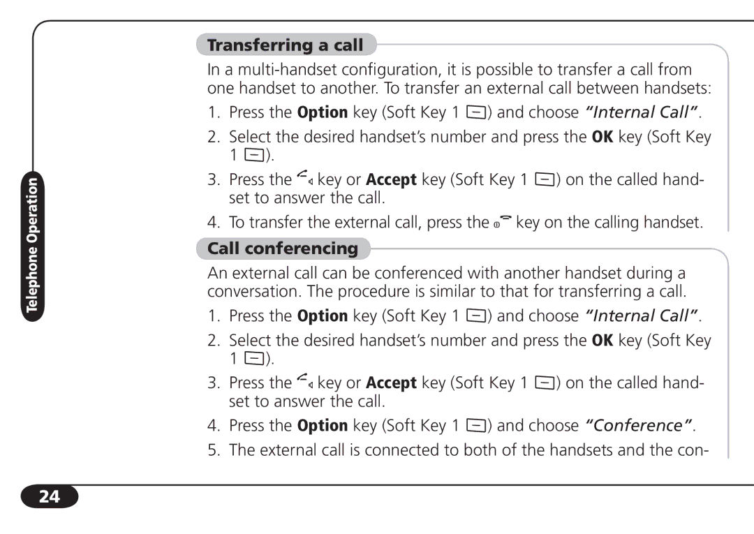 SBC comm SBC-6020 user manual Transferring a call, Call conferencing 