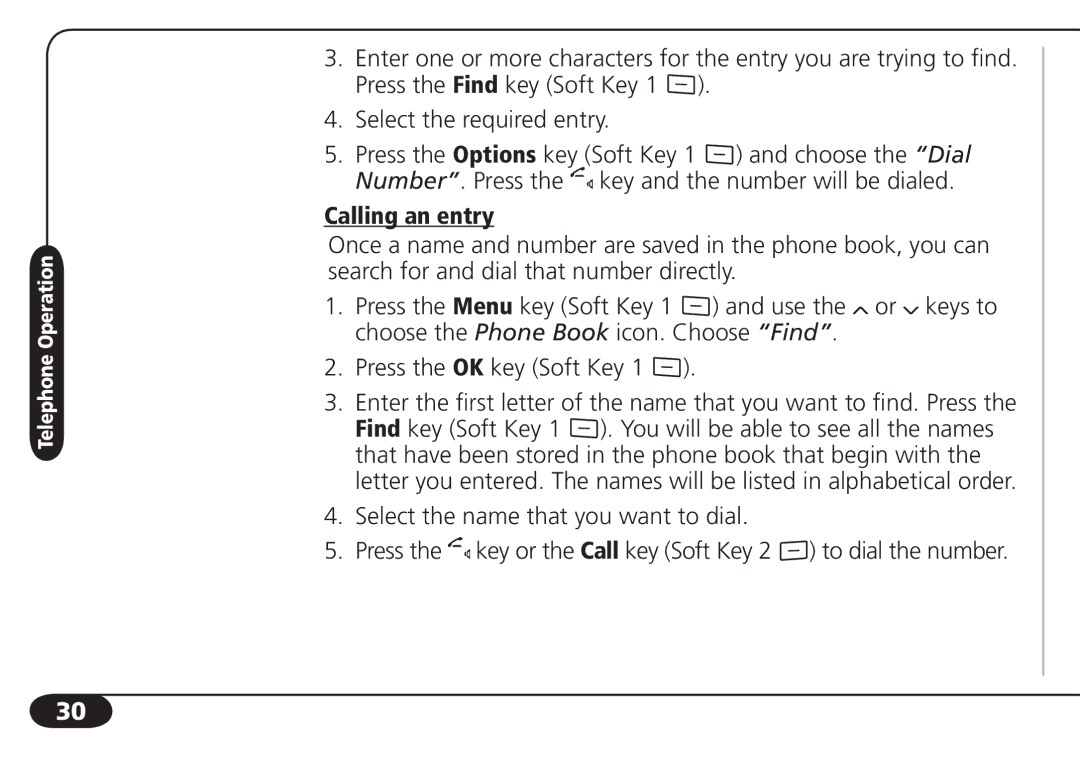 SBC comm SBC-6020 user manual Calling an entry 