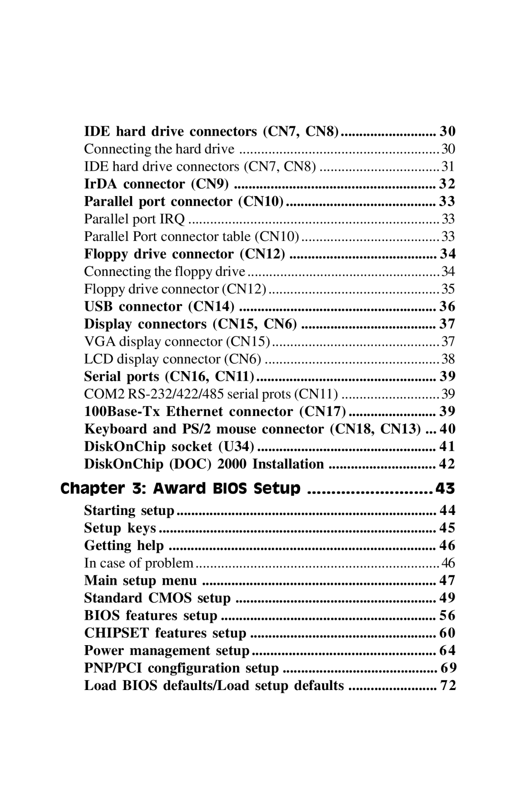 SBC comm SBC-770 manual Award Bios Setup 