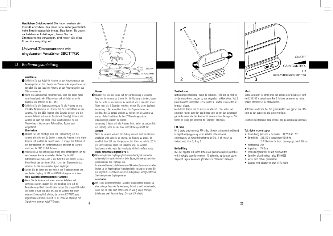 SBC comm SBCTT950 instruction manual Bedienungsanleitung 