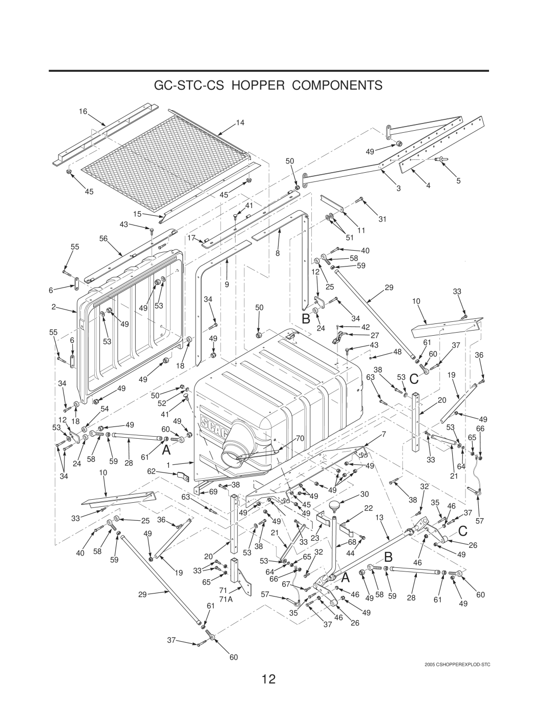 Scag Power Equipment manual GC-STC-CS Hopper Components 