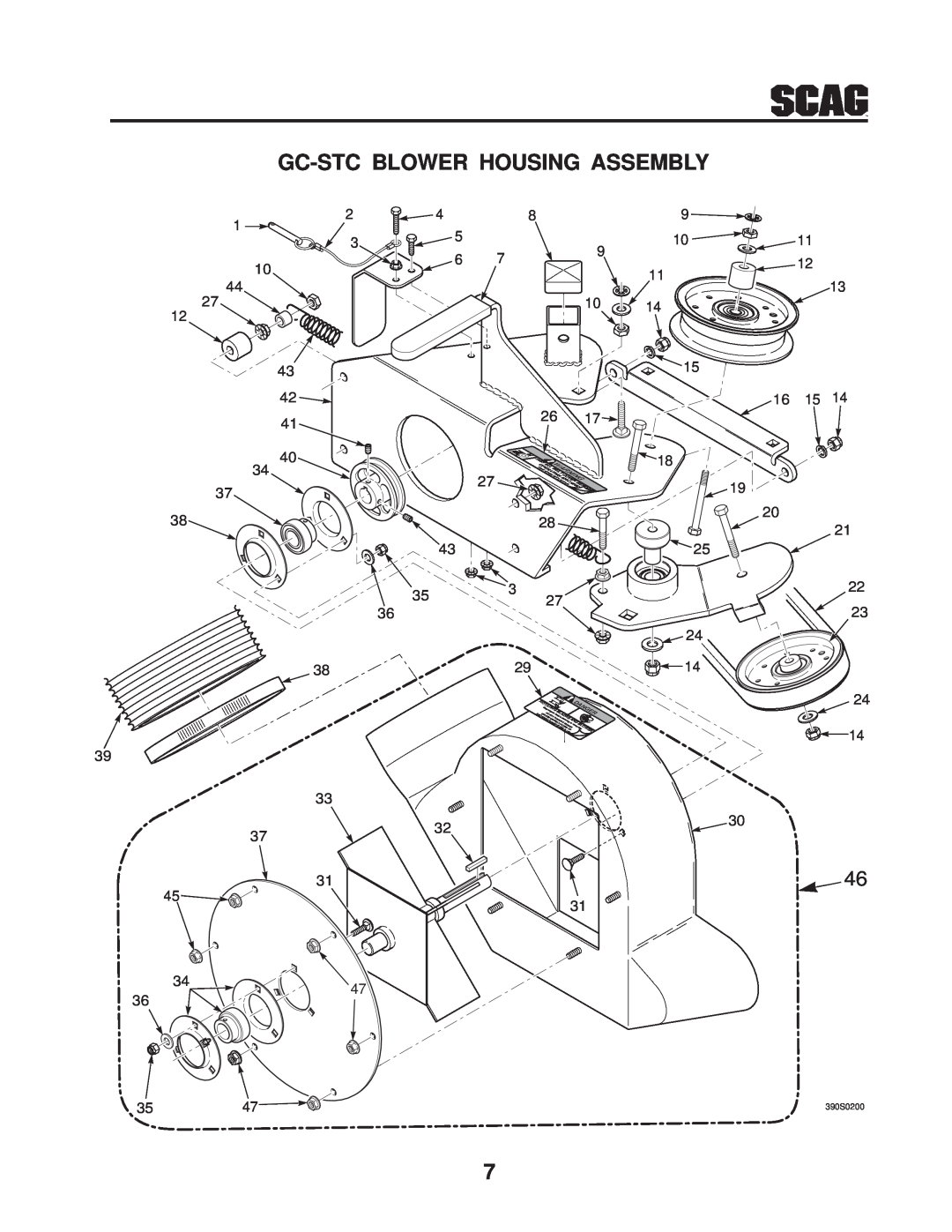 Scag Power Equipment GC-STC manual Gc-Stc Blower Housing Assembly, 390S0200, Dan Ger 