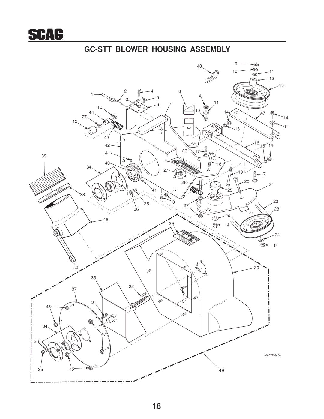 Scag Power Equipment GC-STT-CS manual GC-STT Blower Housing Assembly 