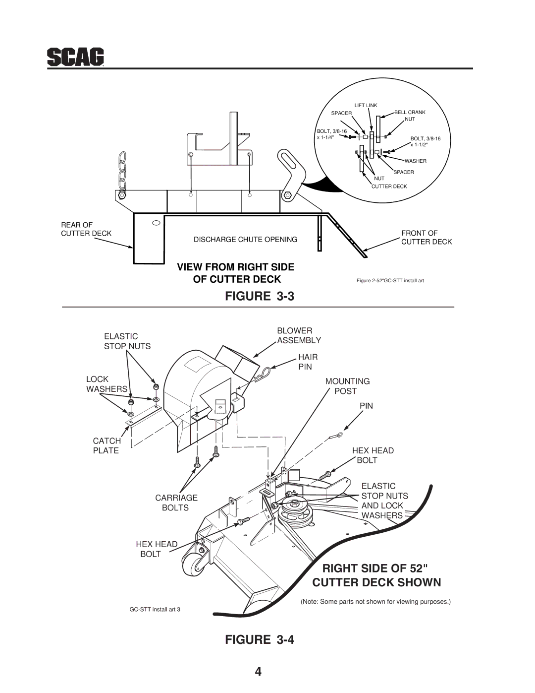 Scag Power Equipment GC-STT-CS manual Right Side Cutter Deck Shown 