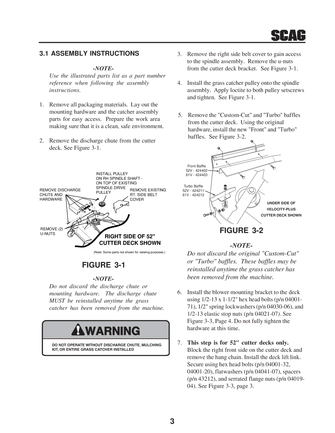 Scag Power Equipment GC-STT-CSV manual Assembly Instructions 