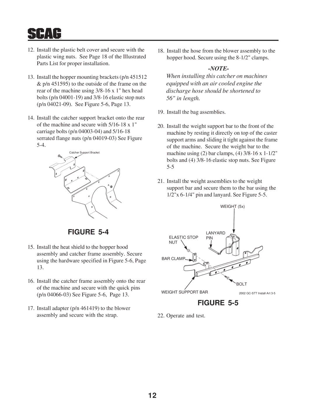 Scag Power Equipment GC-STT manual Catcher Support Bracket 