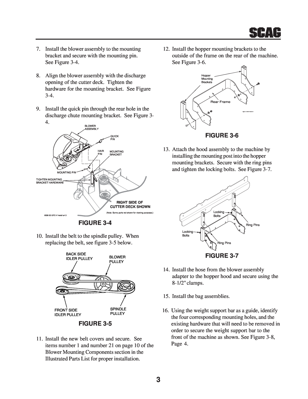 Scag Power Equipment GC-STWC-61V operating instructions Install the bag assemblies 