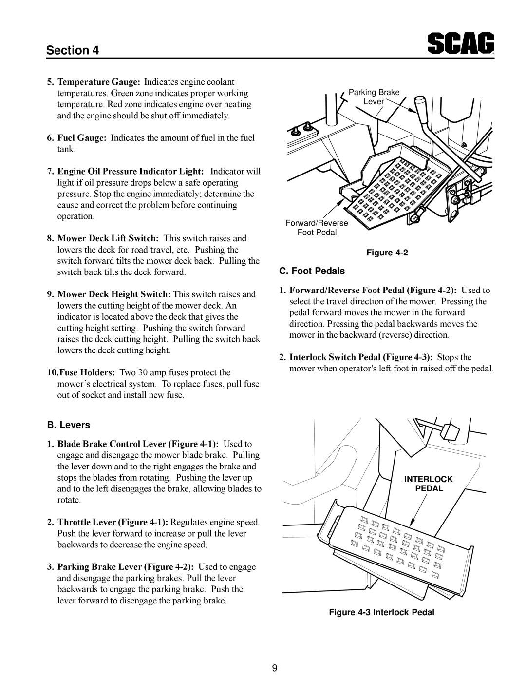 Scag Power Equipment MAG manual Levers 