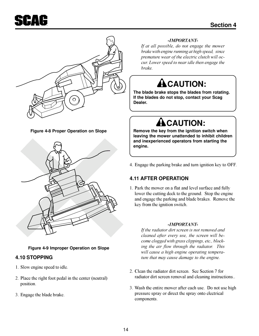 Scag Power Equipment MAG manual Stopping, After Operation 