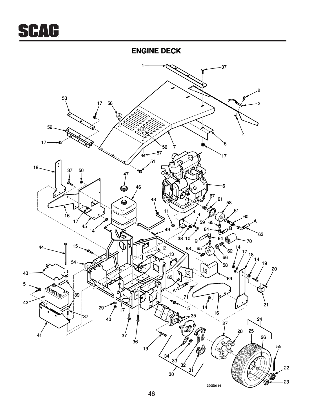 Scag Power Equipment MAG manual Engine Deck, 5 56, 390S0114 
