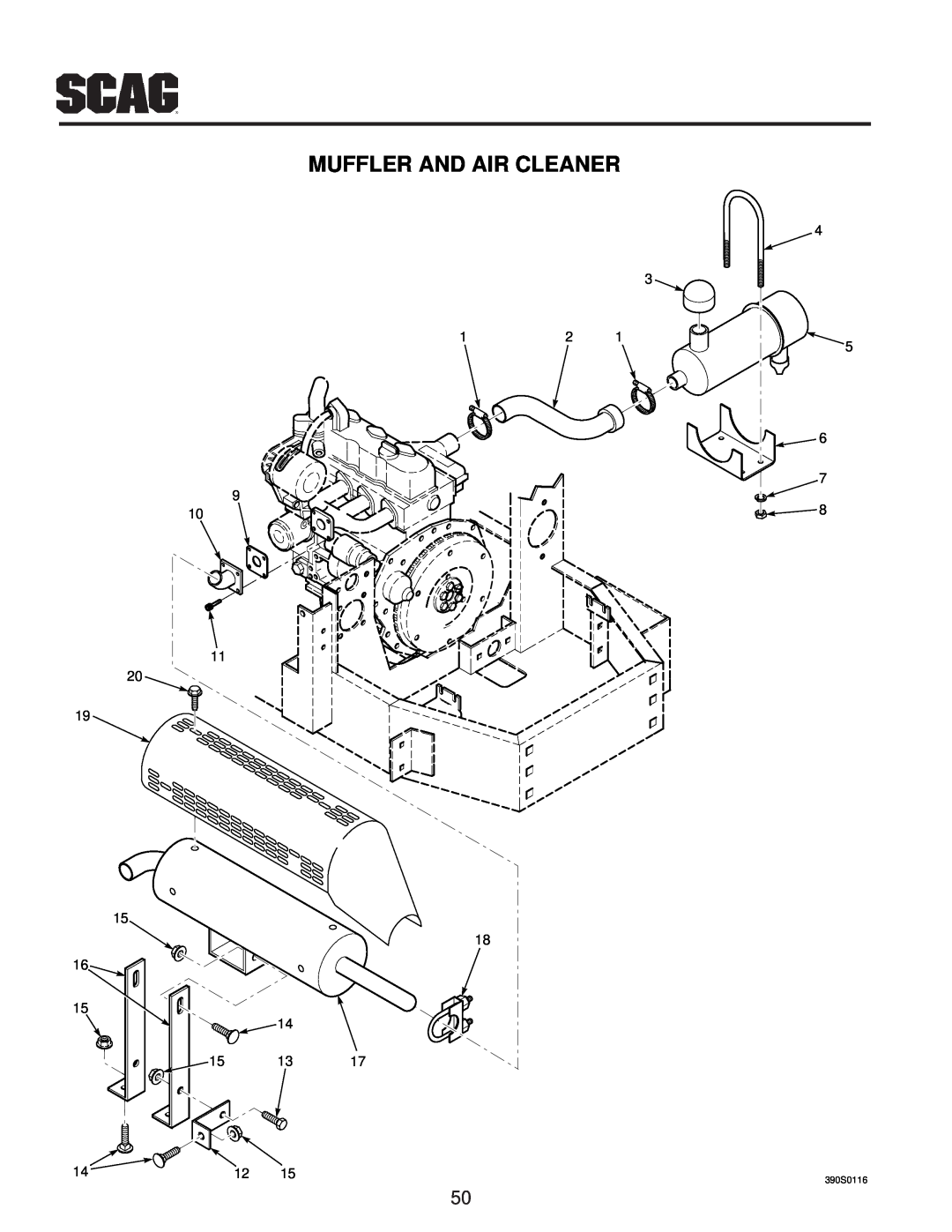 Scag Power Equipment MAG manual Muffler And Air Cleaner, 15 13, 390S0116 