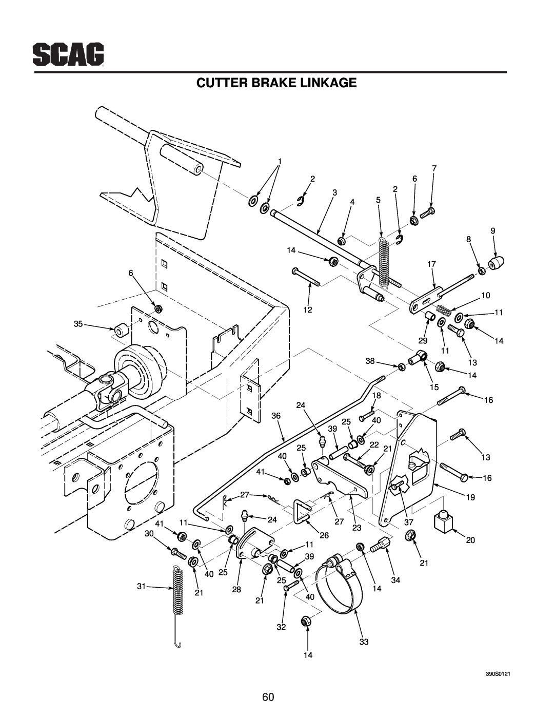 Scag Power Equipment MAG manual Cutter Brake Linkage, 390S0121 