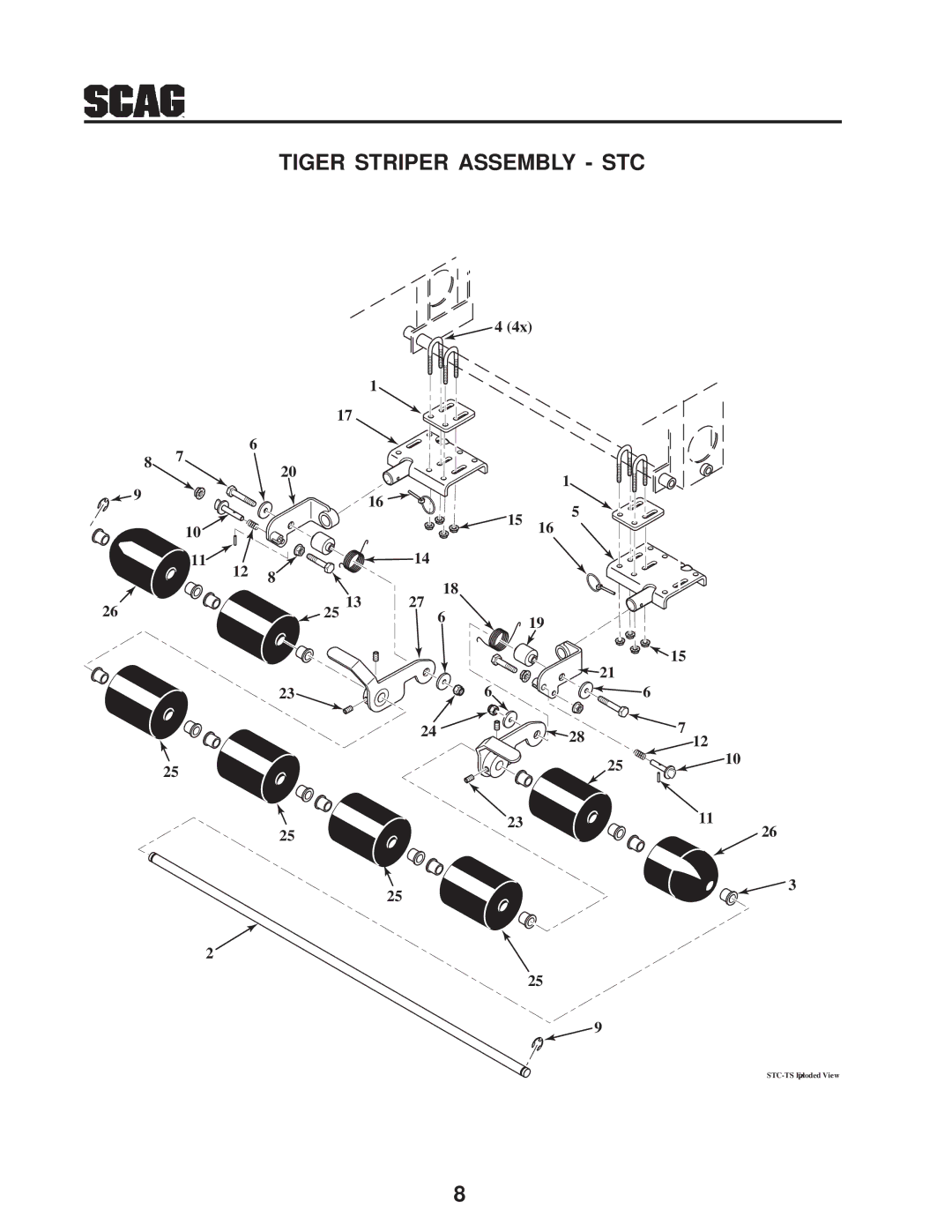 Scag Power Equipment MODEL TS operating instructions Tiger Striper Assembly STC 