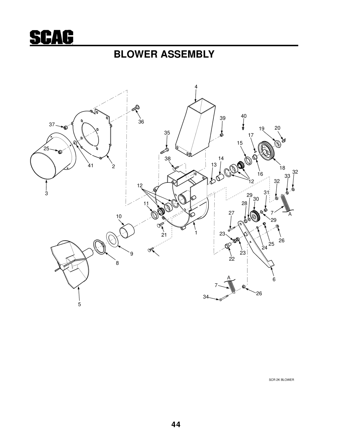 Scag Power Equipment SCR manual Blower Assembly 