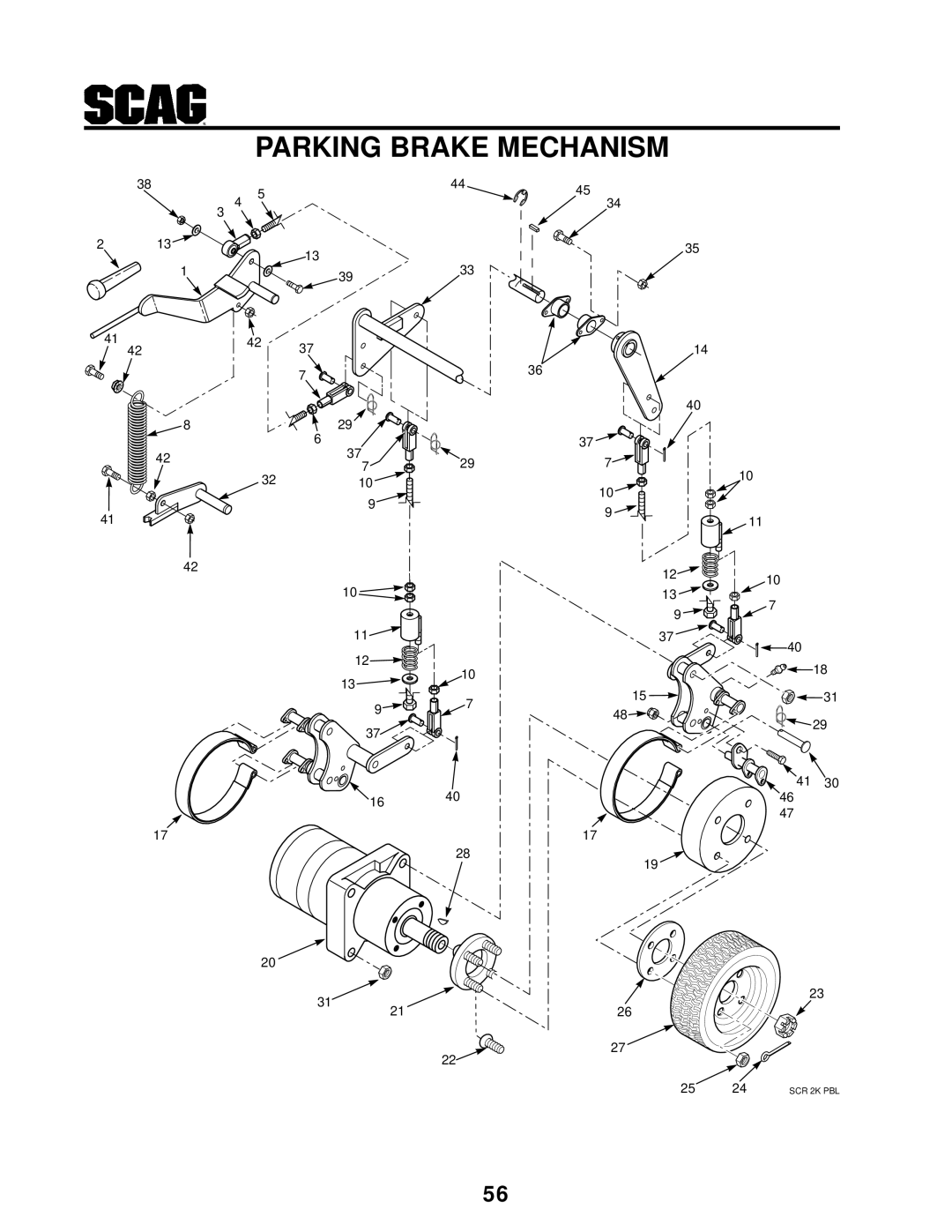 Scag Power Equipment SCR manual Parking Brake Mechanism 