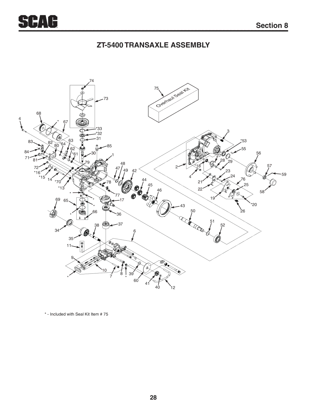 Scag Power Equipment SCZ manual ZT-5400 Transaxle Assembly 