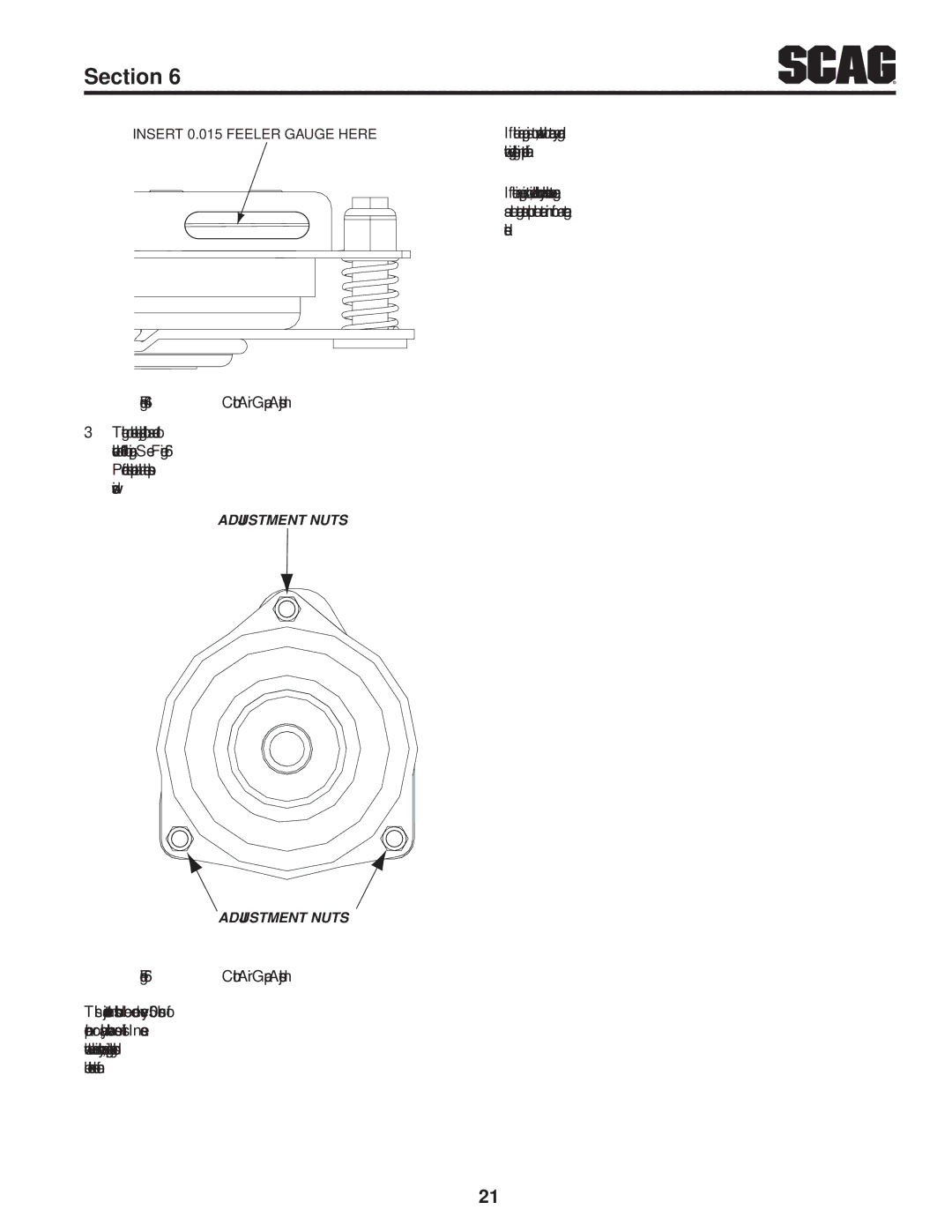 Scag Power Equipment SFW36-16BV manual If the air gap is too narrow, the clutch armature may drag 