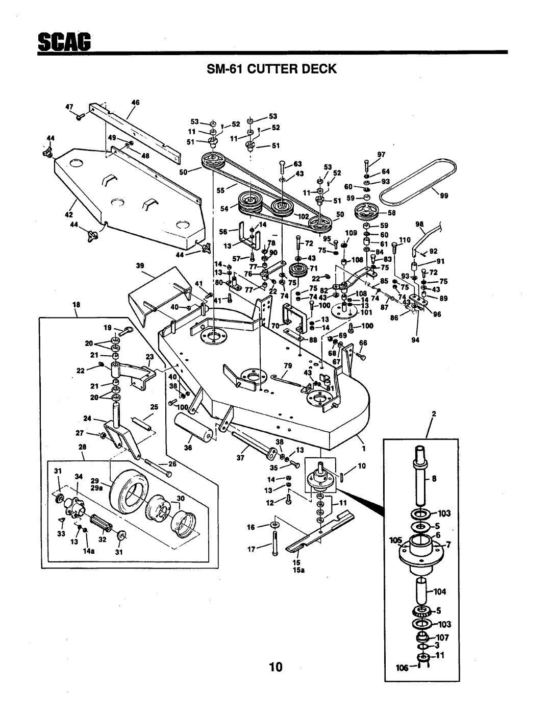 Scag Power Equipment STHM-18KH, SM-61, STG-18KH manual 