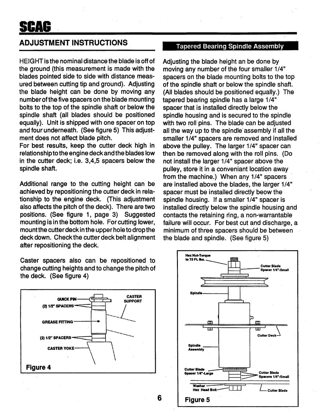 Scag Power Equipment STG-18KH, SM-61, STHM-18KH manual 