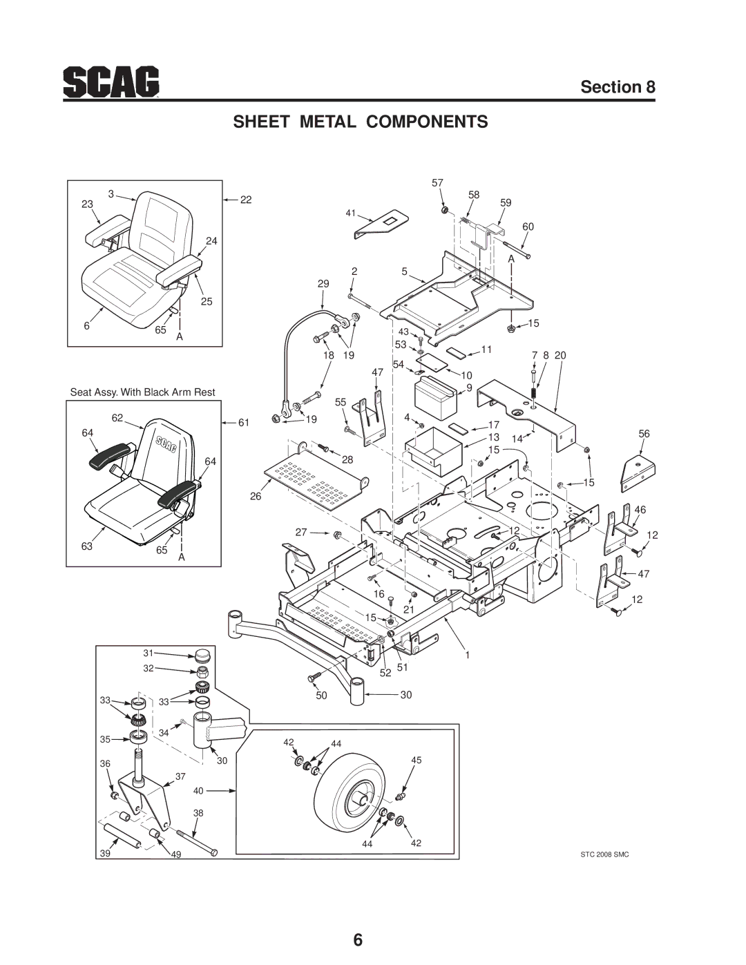 Scag Power Equipment STC48V-23CV, SMTC-48V, STC48V-19KAI manual Sheet Metal Components 