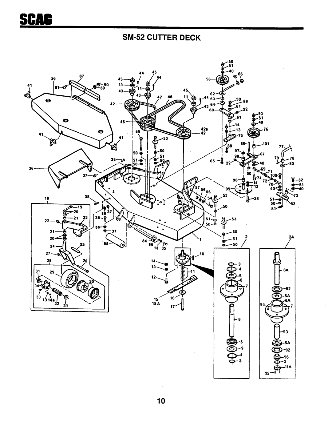 Scag Power Equipment SMTH-20KH, SM-52, SM-72, STHM-20KH manual 