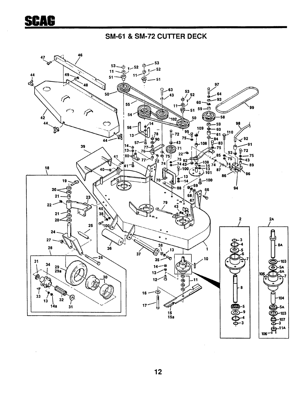 Scag Power Equipment SM-72, SMTH-20KH, SM-52, STHM-20KH manual 