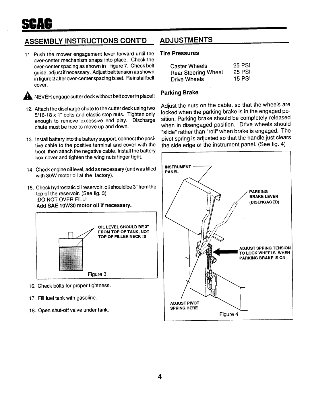 Scag Power Equipment SM-72, SMTH-20KH, SM-52, STHM-20KH manual 