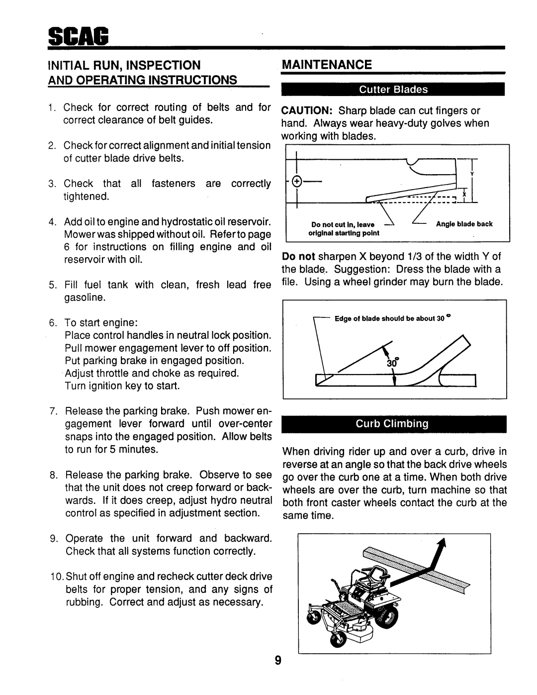 Scag Power Equipment SMTZ-61, SMTZ - 81, STZ-20KH manual 