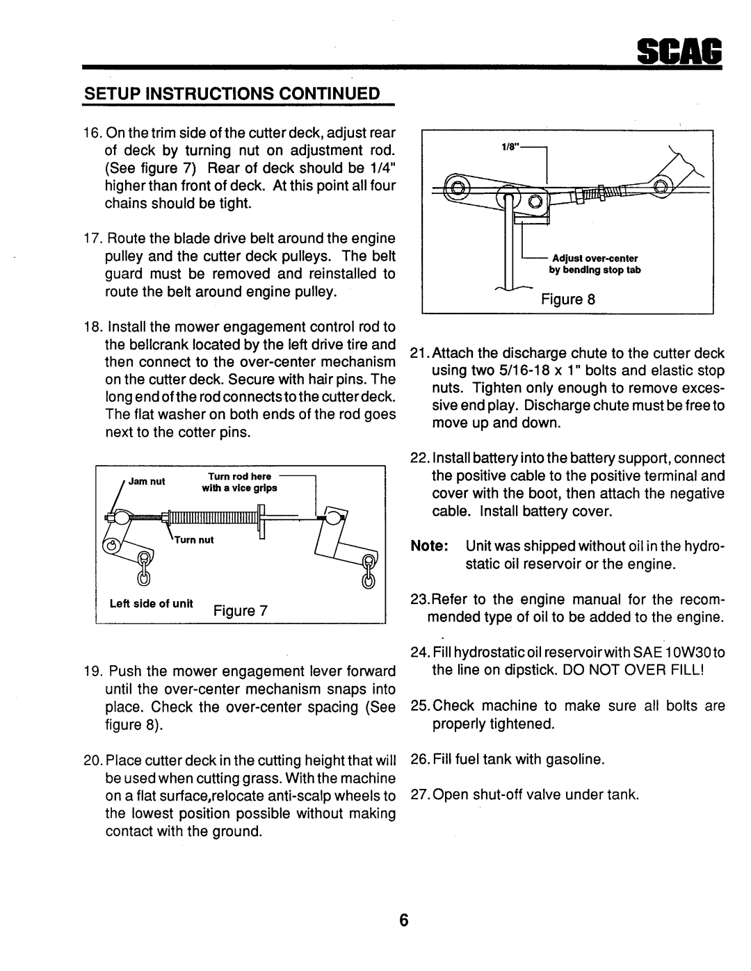 Scag Power Equipment SMTZ-61, SMTZ - 81, STZ-20KH manual 