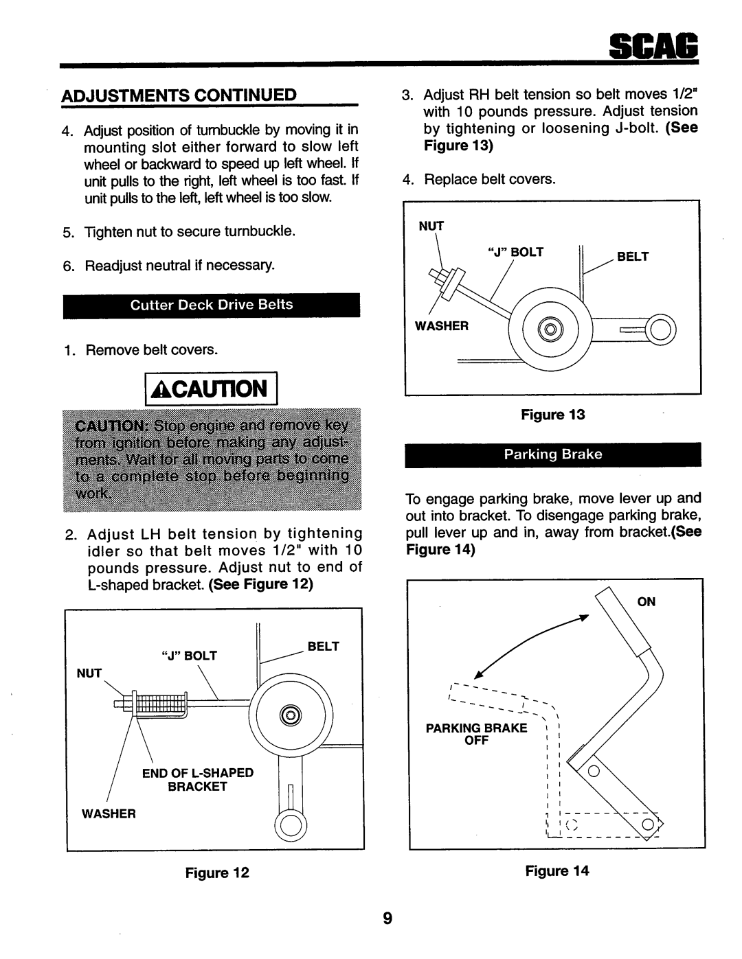 Scag Power Equipment SSZ-16BV, SMZ-48, SSZ-16KH, SSZ-18BV, SSZ-18KH manual 