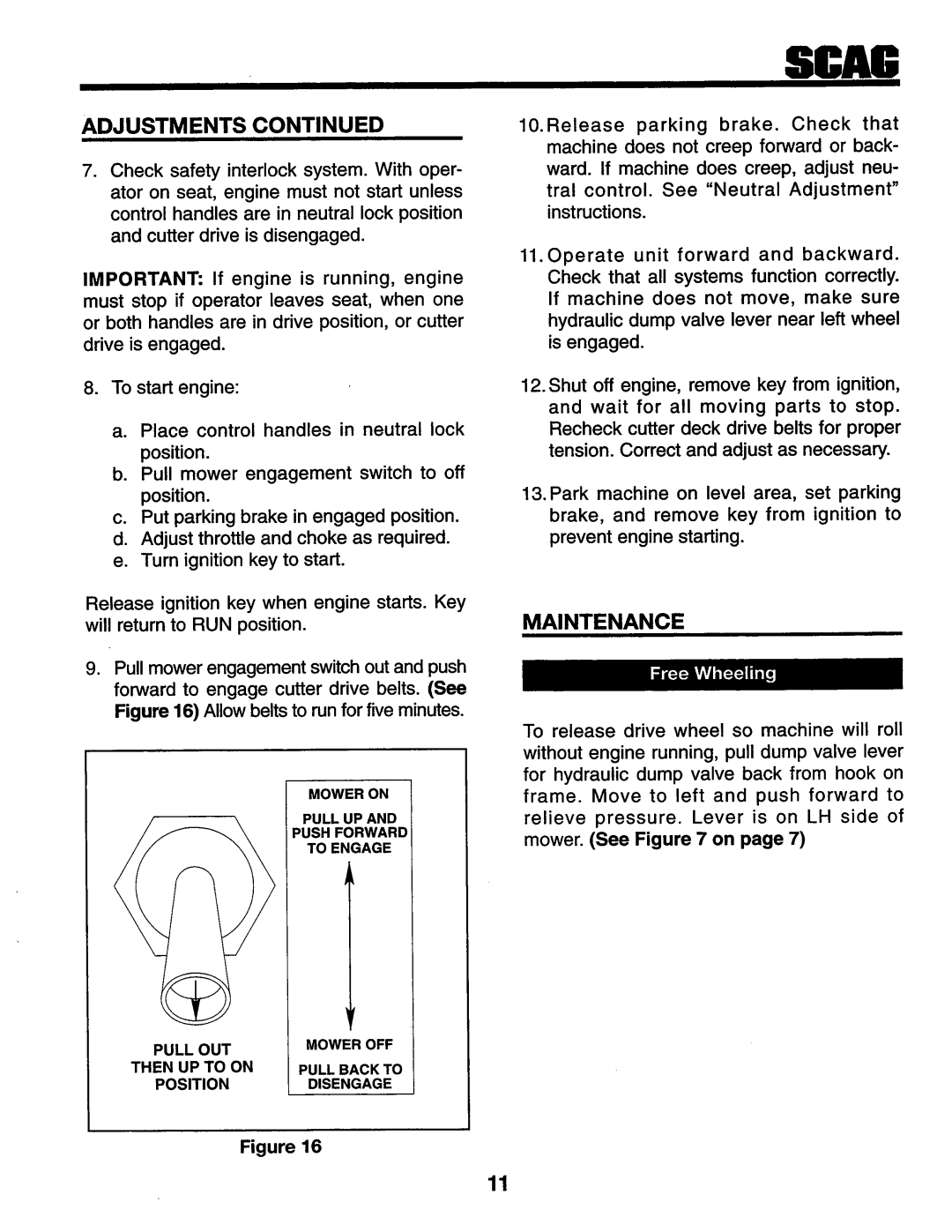 Scag Power Equipment SSZ-18BV, SMZ-48, SSZ-16BV, SSZ-16KH, SSZ-18KH manual 