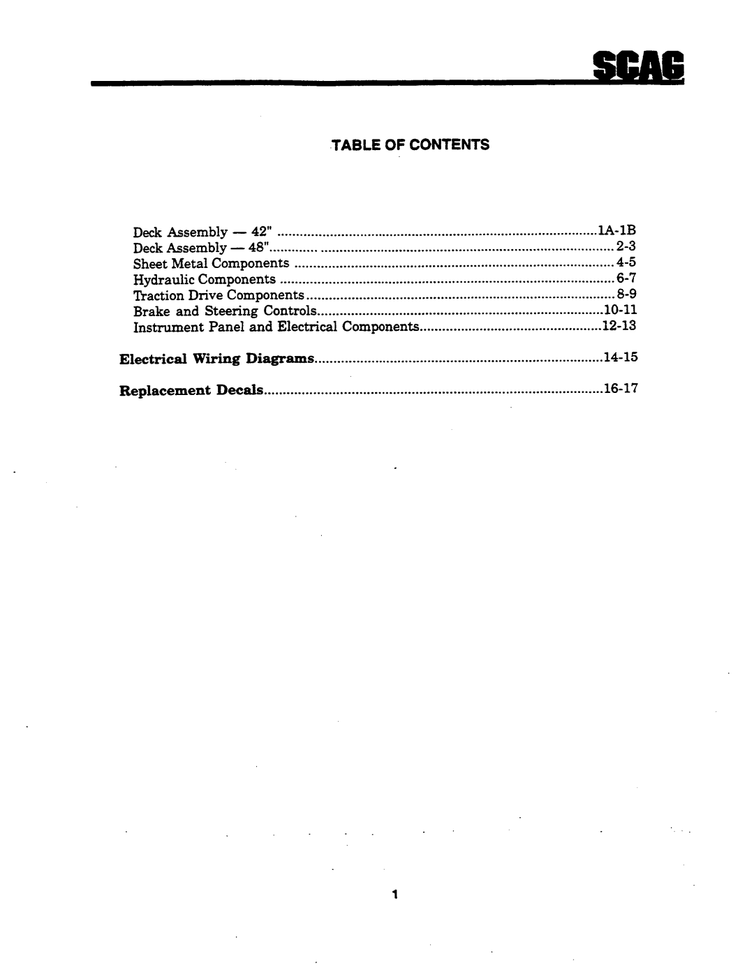 Scag Power Equipment SSZ-42, SSZ42, SSZ-48 manual 