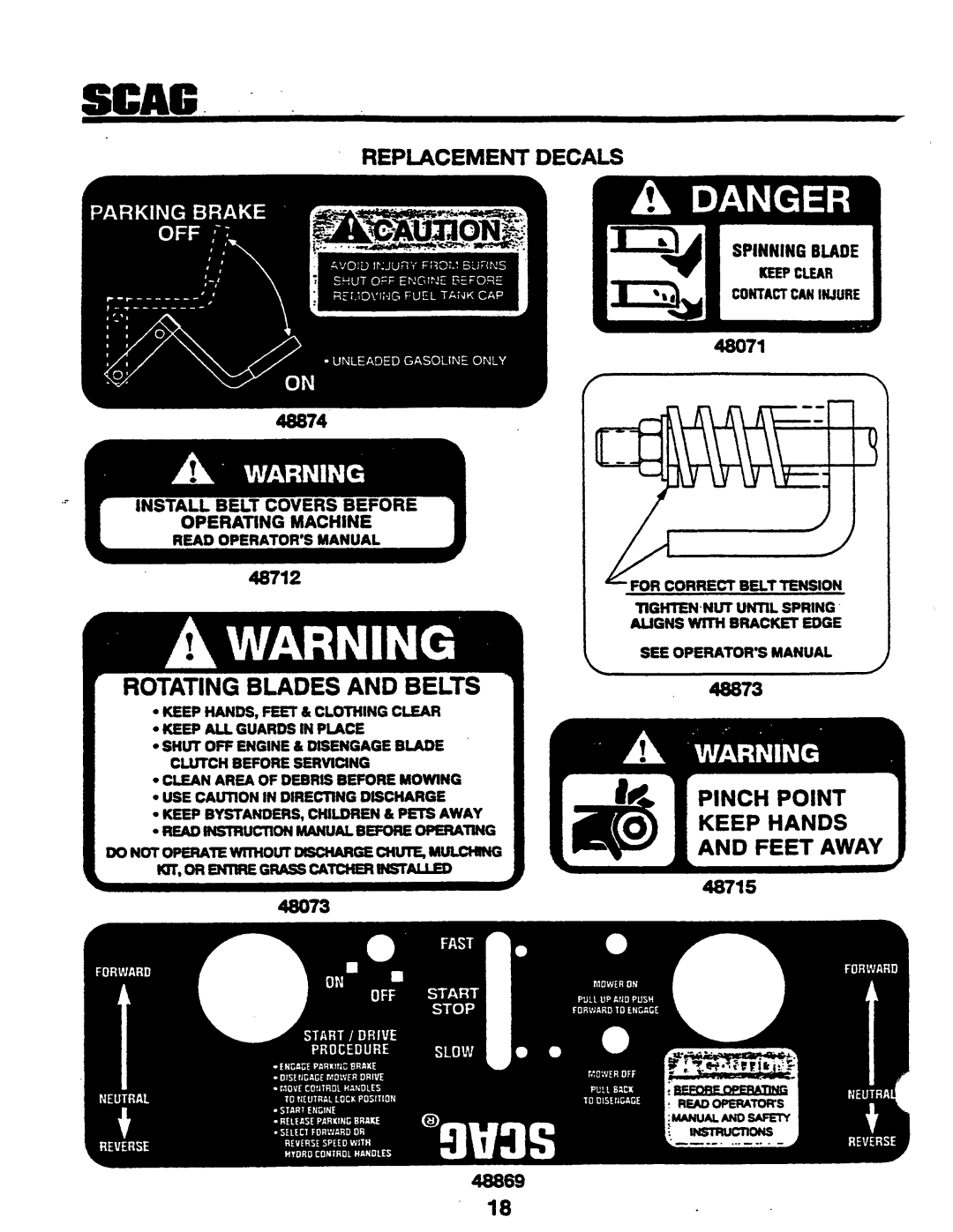 Scag Power Equipment SSZ42, SSZ-42, SSZ-48 manual 