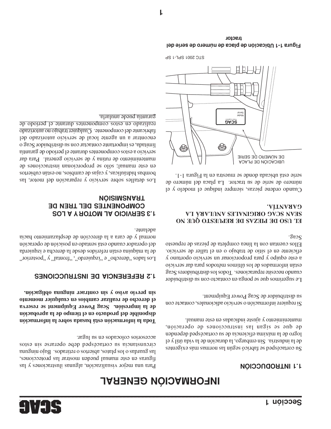 Scag Power Equipment STC operating instructions General Información, Instrucciones DE Referencia, Introducción 