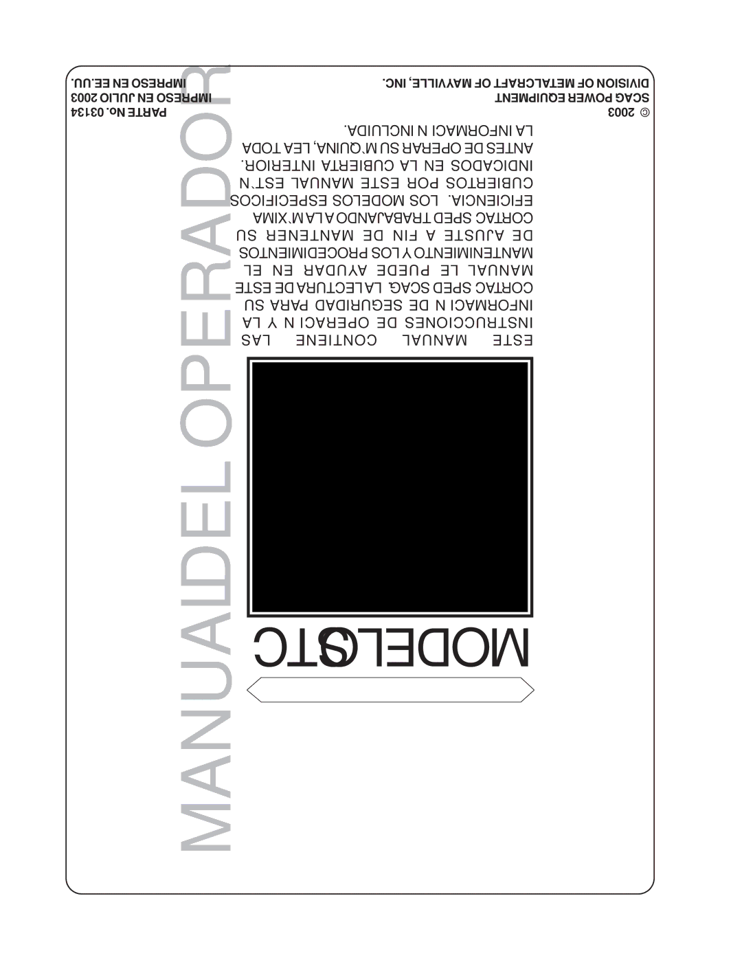 Scag Power Equipment STC operating instructions Manual 