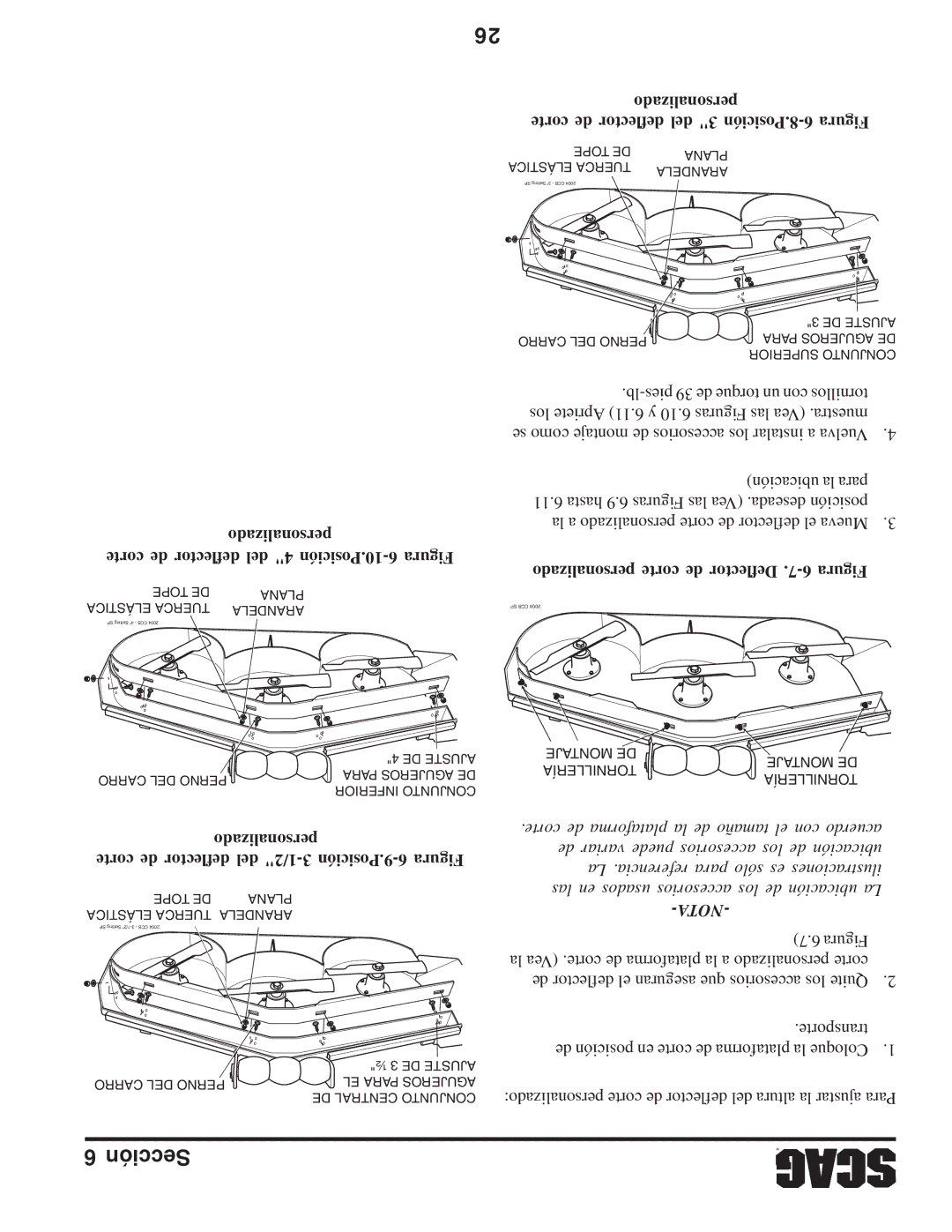 Scag Power Equipment STC operating instructions Personalizado 