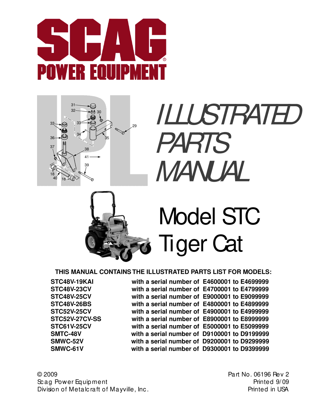 Scag Power Equipment STC52V-27CV, STC48V-25CV manual Ipl 