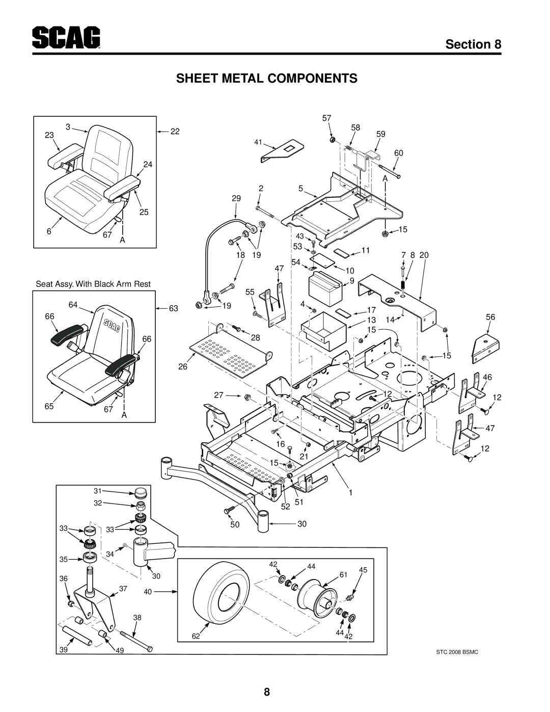 Scag Power Equipment STC48V-25CV, STC52V-27CV manual Sheet Metal Components 