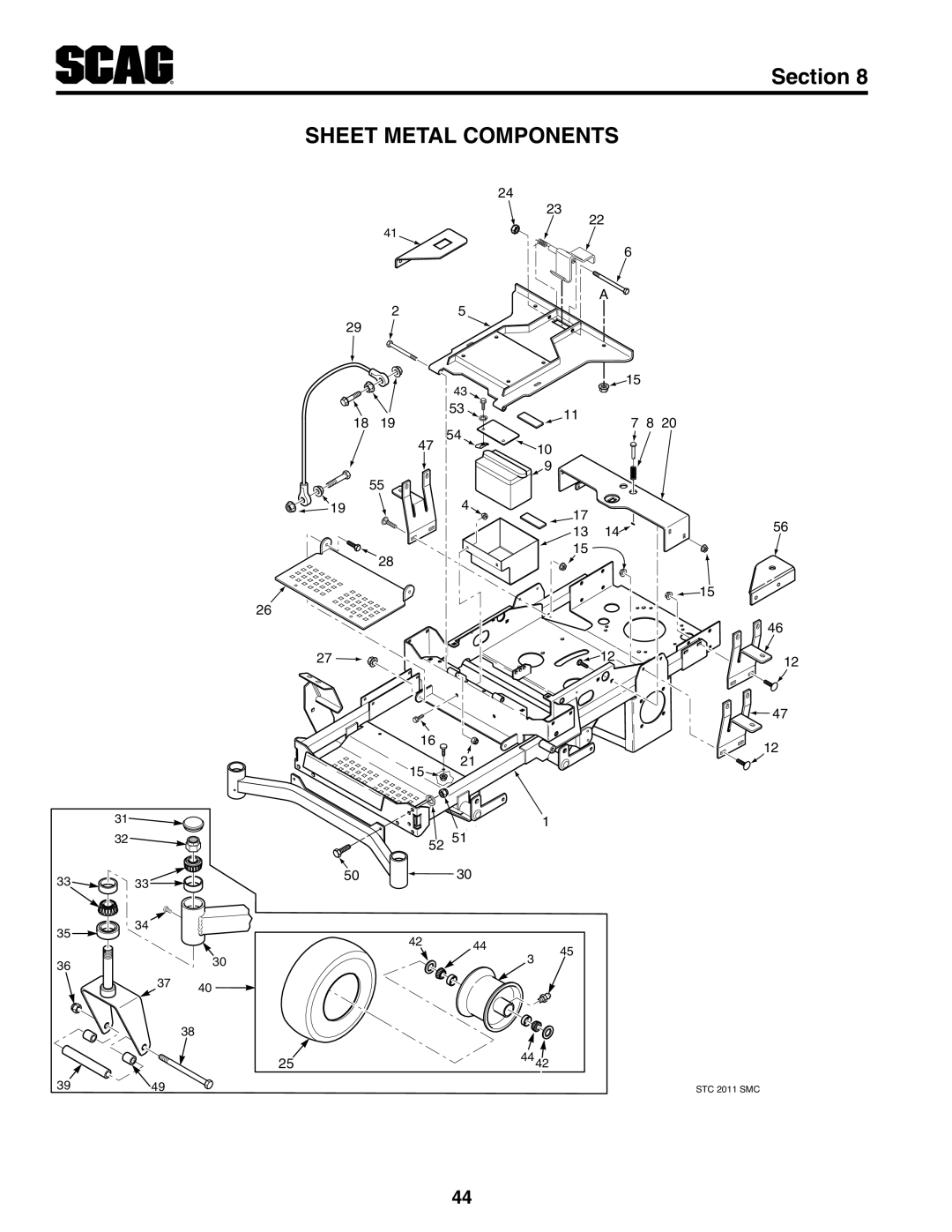 Scag Power Equipment STC61V-27CV, STC48V-22FS-LE, STC52V-24FX operating instructions Sheet Metal Components 