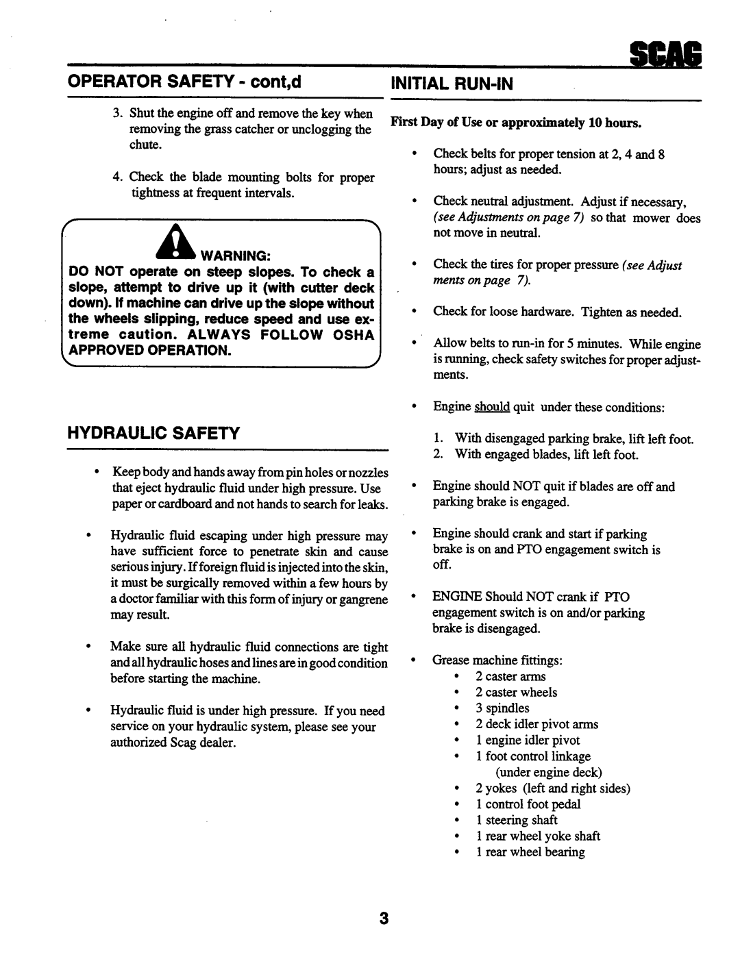 Scag Power Equipment STHM 59999 manual 