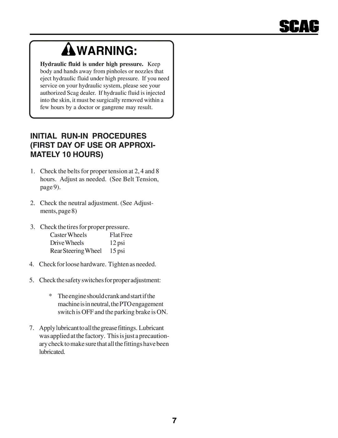 Scag Power Equipment STHM manual 