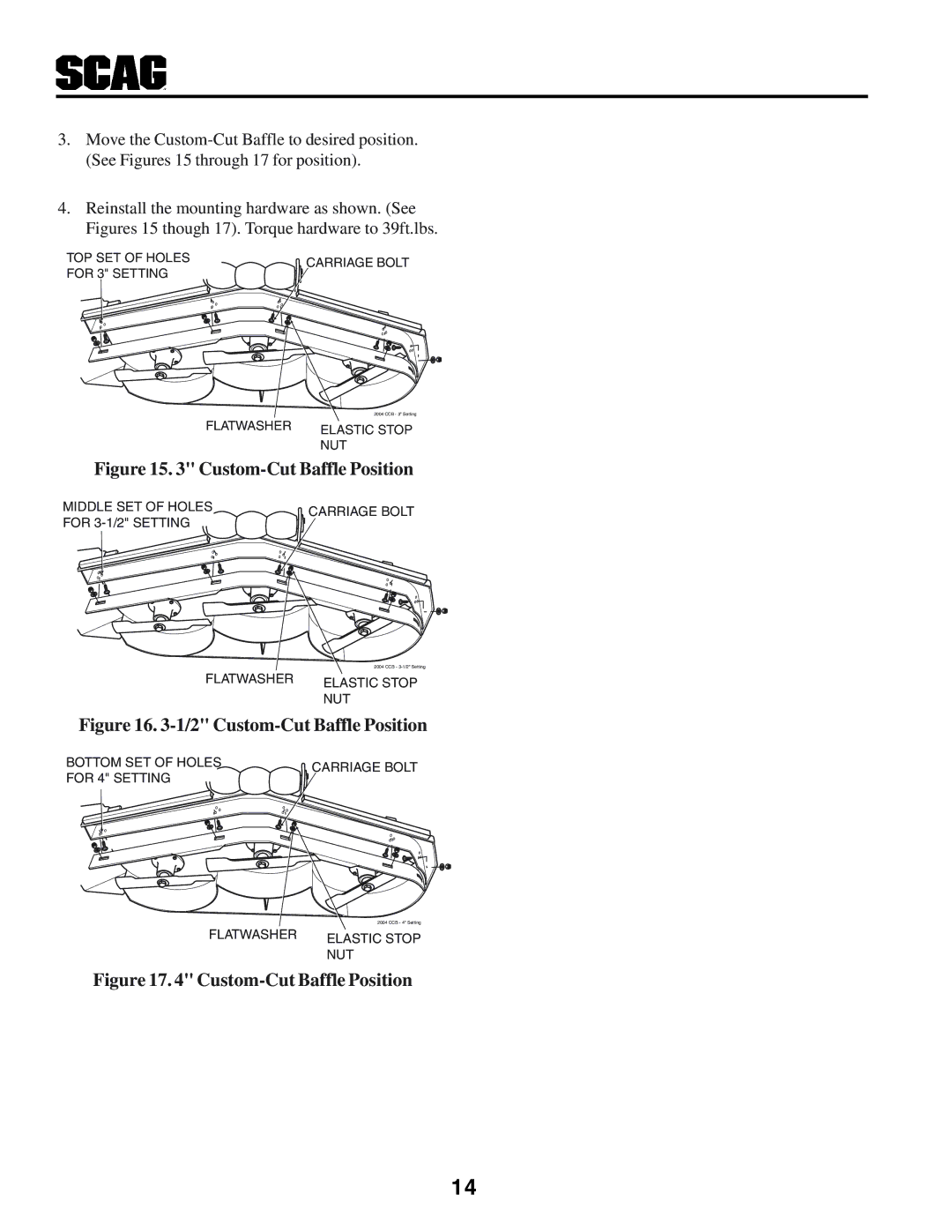 Scag Power Equipment STHM manual Custom-Cut Baffle Position 