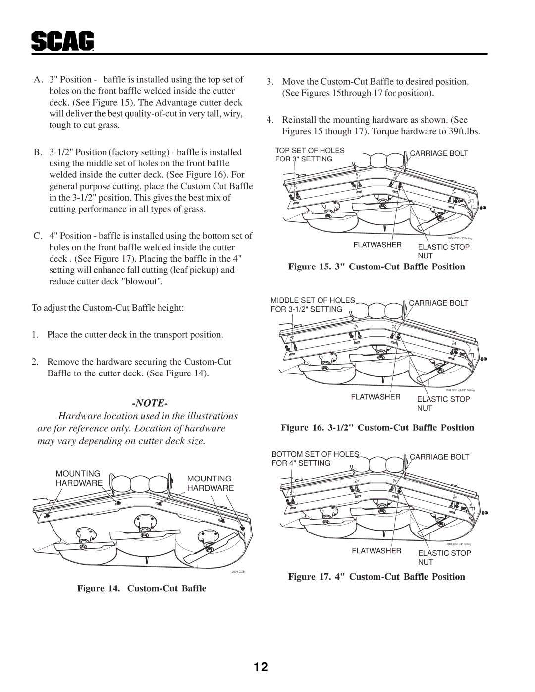 Scag Power Equipment STHM manual Custom-Cut Baffle 