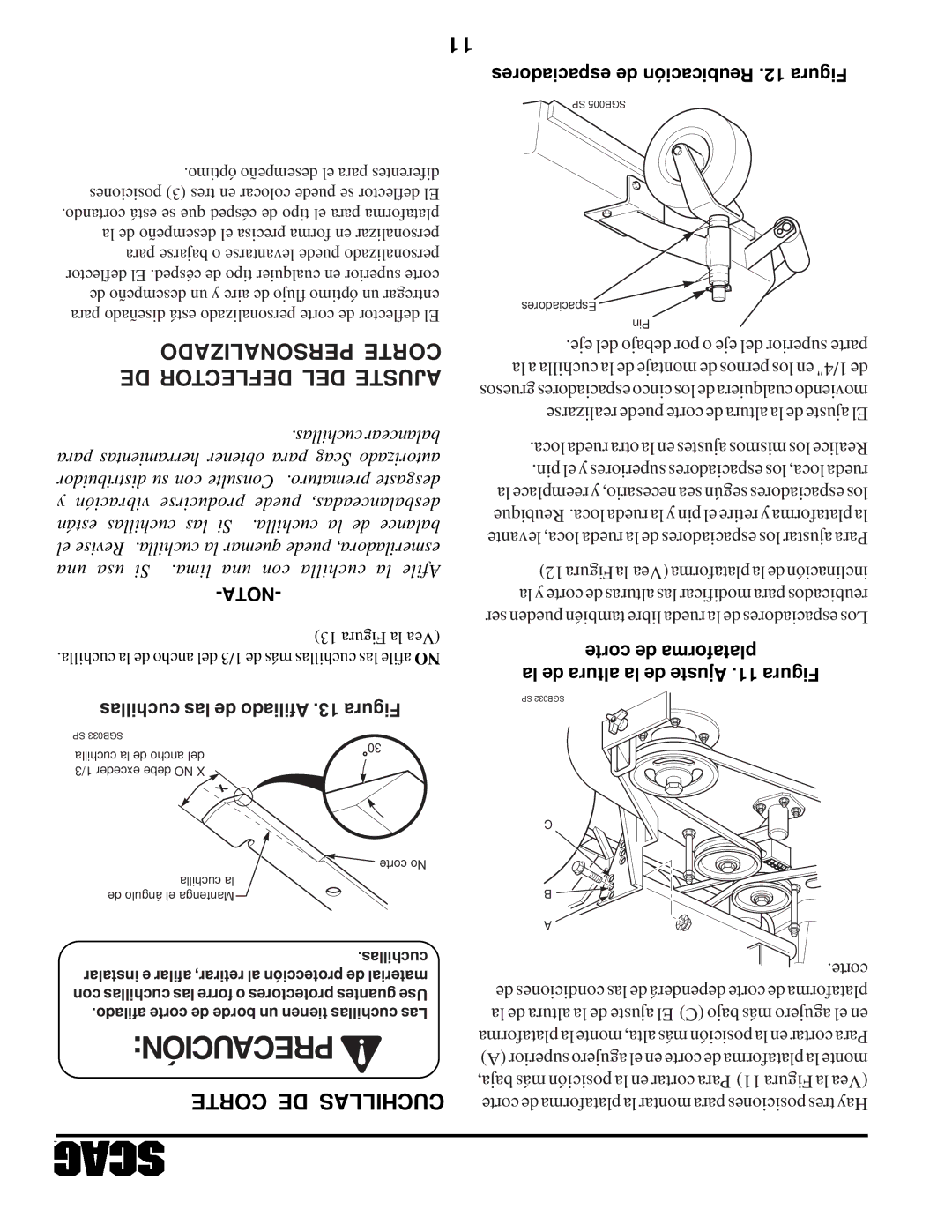 Scag Power Equipment STHM manual Personalizado Corte 