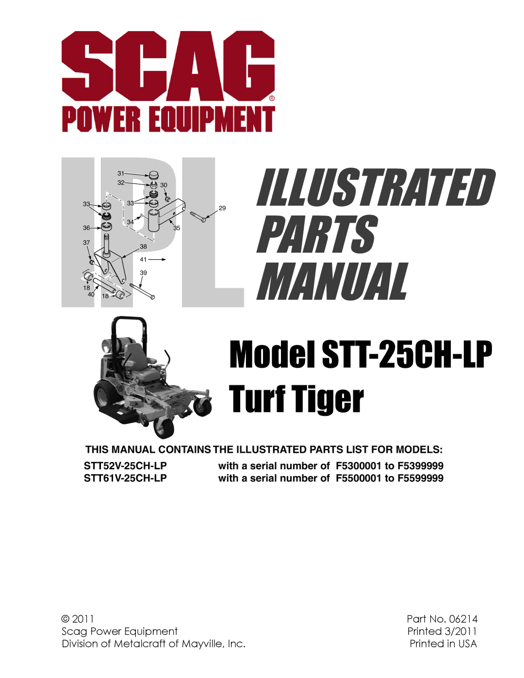 Scag Power Equipment STT-25CH-LP manual Ipl 