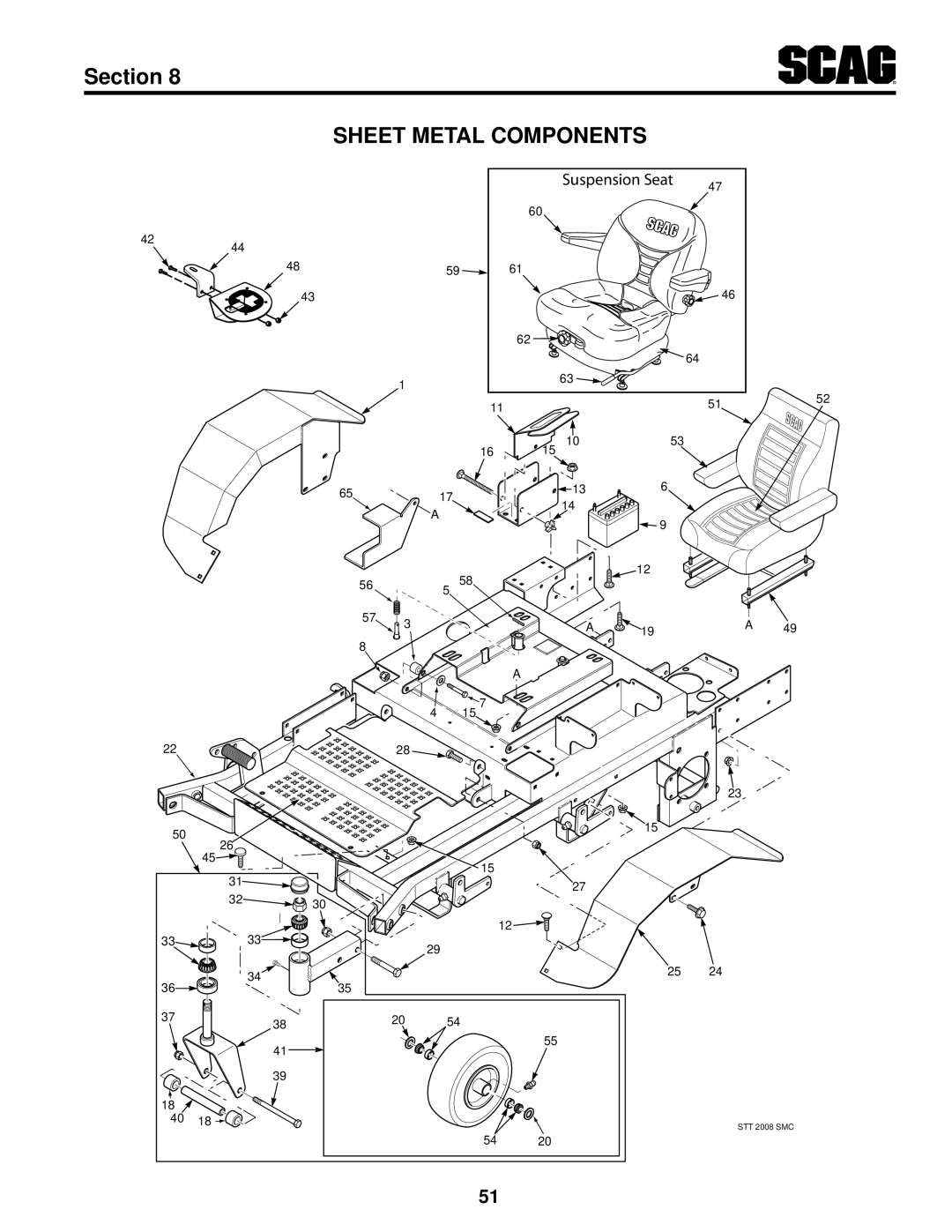 Scag Power Equipment STT-29DFI-SS, STT-29DF-SS, STT61V-27CH, STT61V-29DFI-SS, STT-35BV-SS, STT52V-27CH Sheet Metal Components 