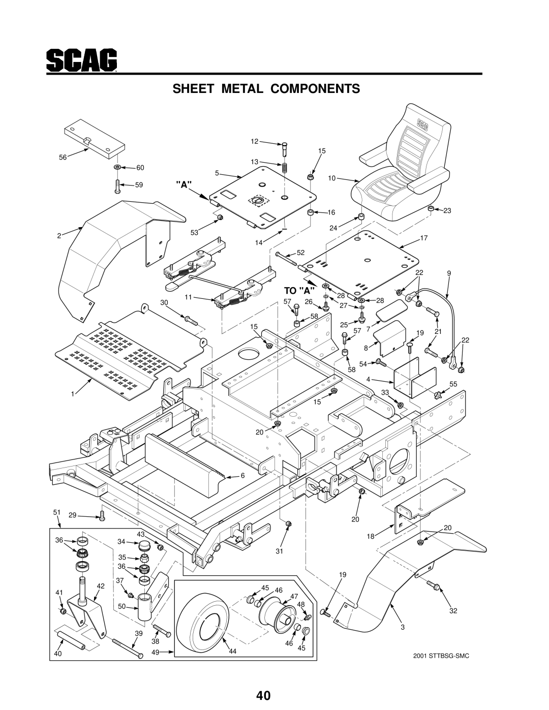 Scag Power Equipment STT-31BSG manual Sheet Metal Components 