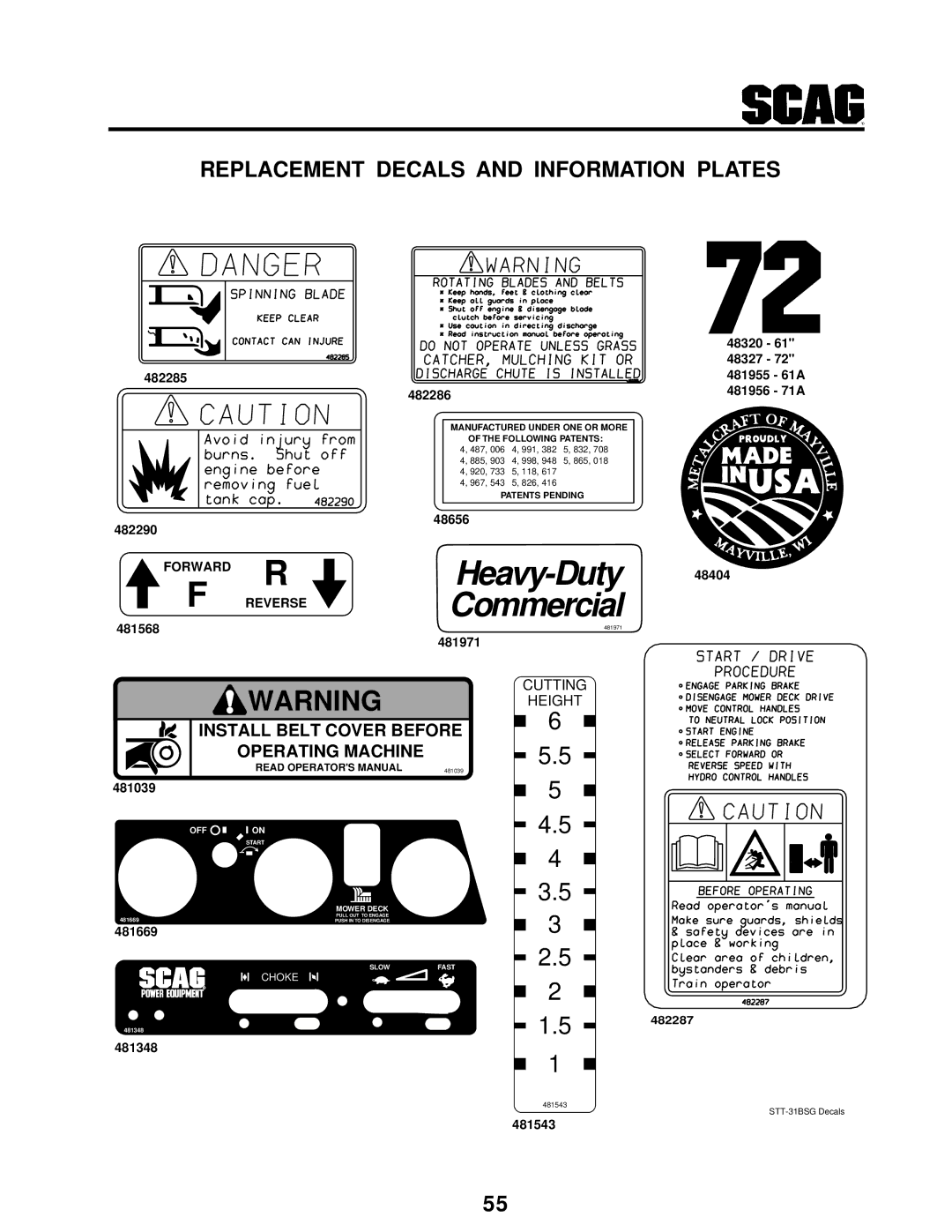 Scag Power Equipment STT-31BSG manual Heavy-Duty 